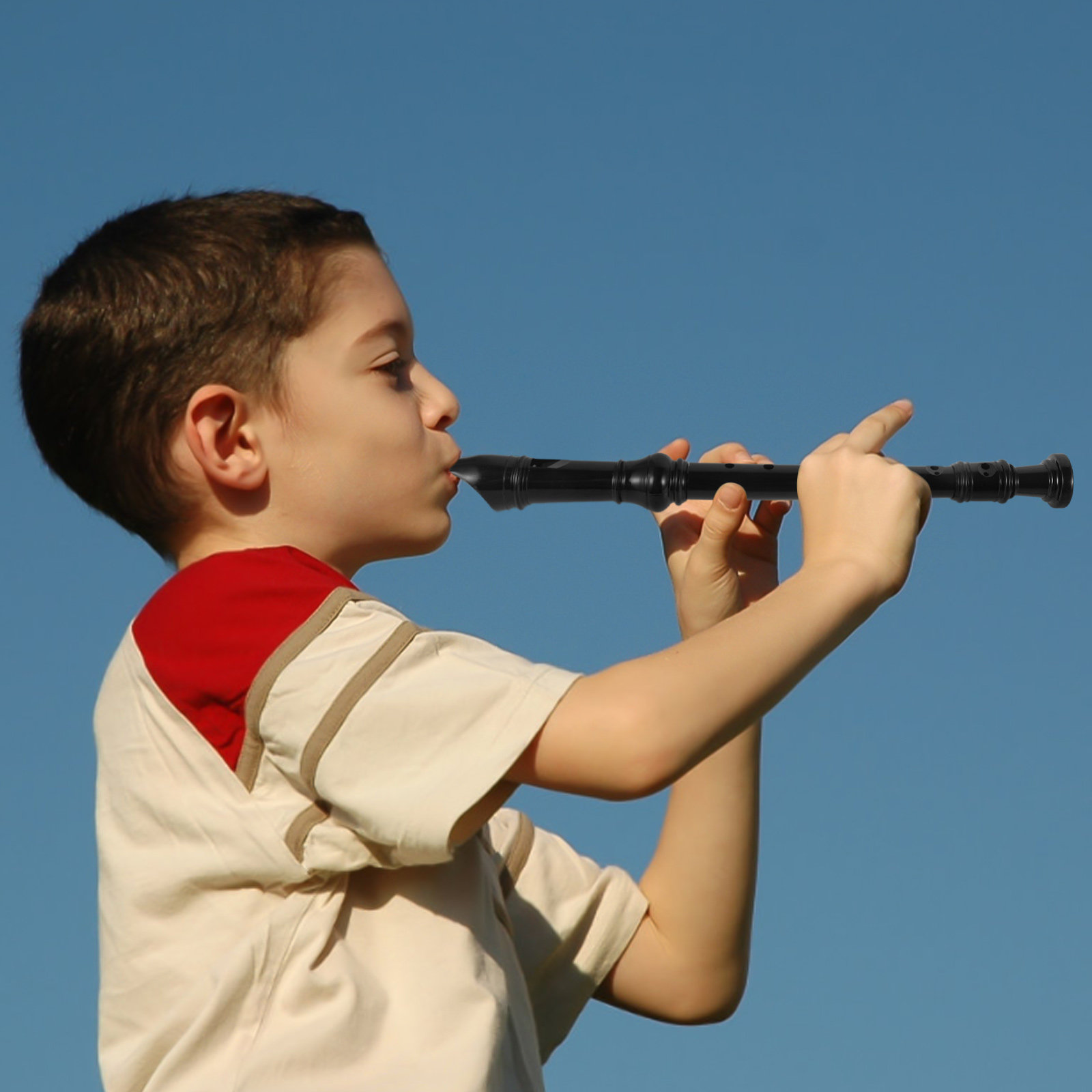 Soprano Recorder Plastic - 8-Loch-Sopranflöte, schwarz, transparentes Design, ABS-Kunststoff, für