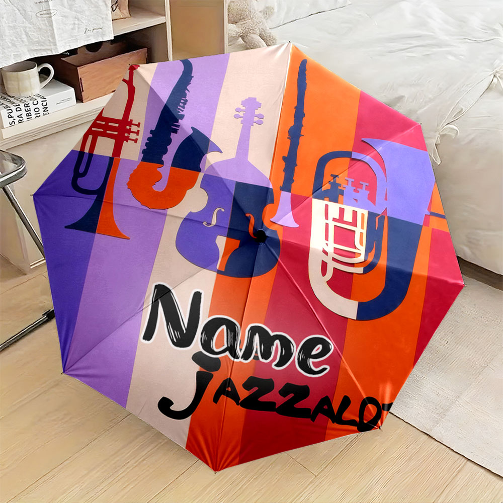 Musical Instrument And Names - Personalisierter Regenschirm mit Namen, „Regenschirm mit