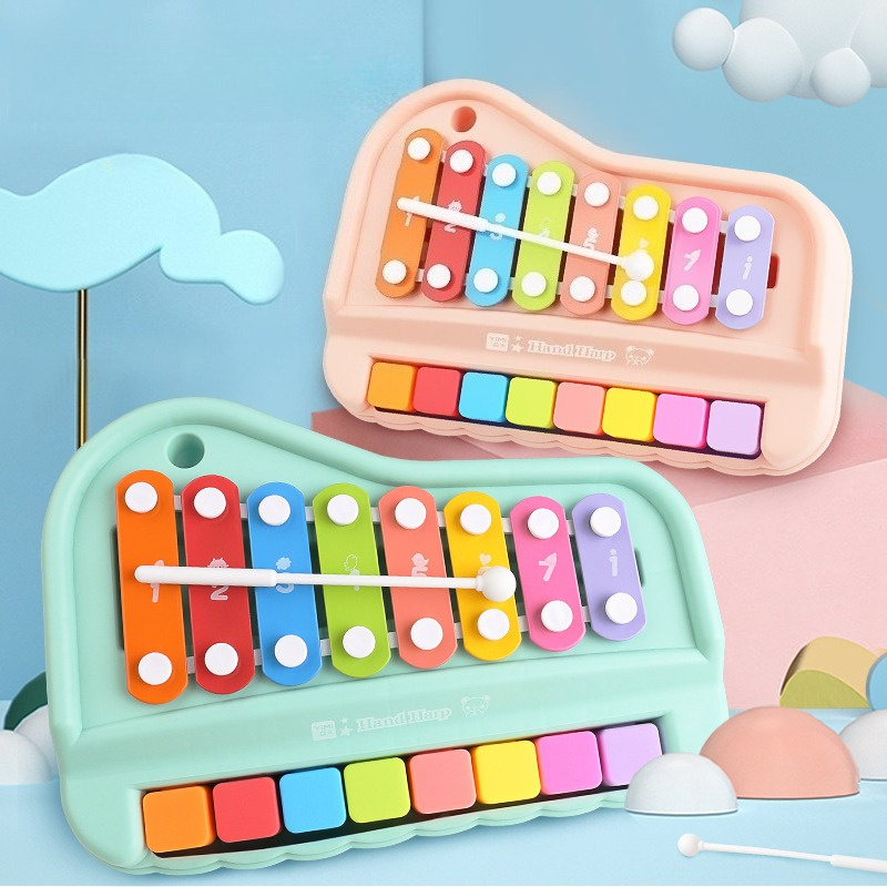 Musical Instrument Harmonium - 8-Noten-Xylophon-Klavier, 2-in-1, frühes pädagogisches Musikspielzeug mit