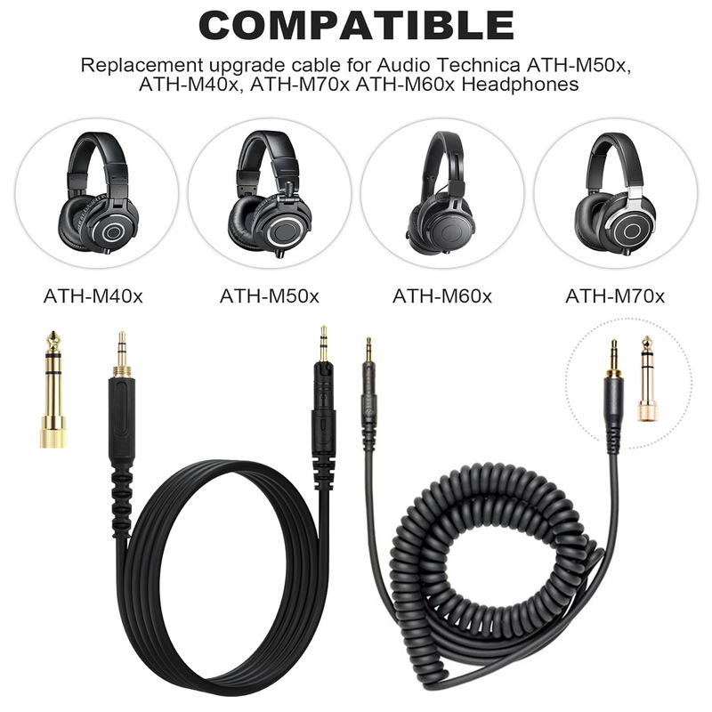 Ersatz-Audiokabel mit Spiralko – Audio Technica Headphone Ath-M50X Bewertung und Preis